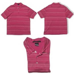 Tiger Woods Collection Nike Fit Dry XL Magenta Striped Golf Polo Shirt EUC
